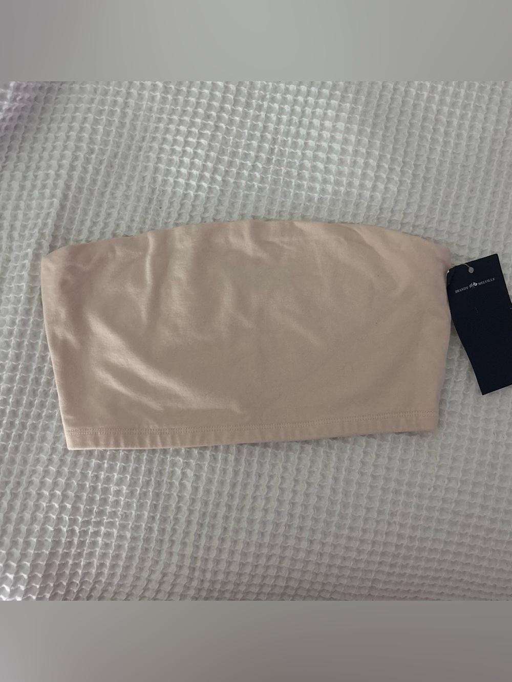 Brandy Melville Nude Pink Strapless Bandeau Top